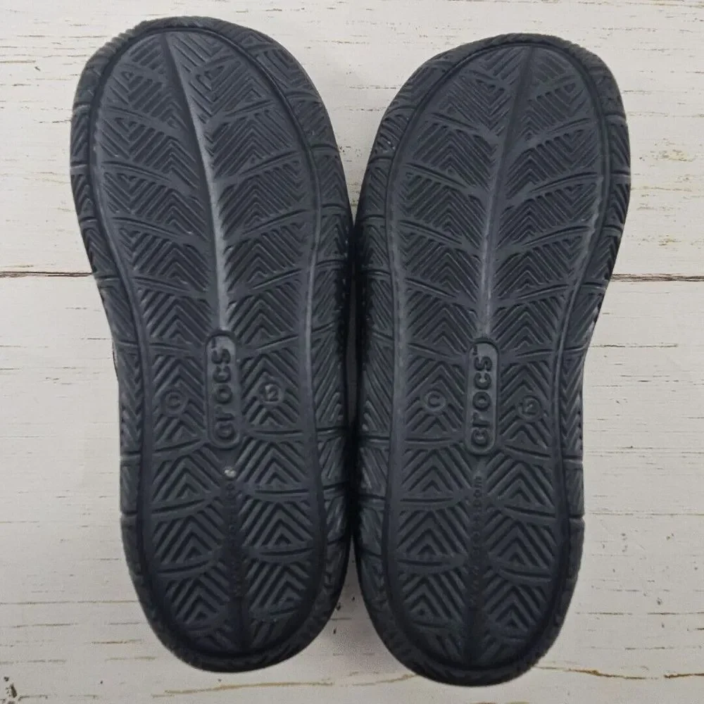 Crocs Swiftwater Youth Kids Size C12 Black Closed Toe Water Shoes Sandals 204024